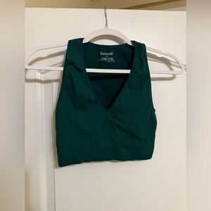 Garage Women's Teal Ribbed Crop Top